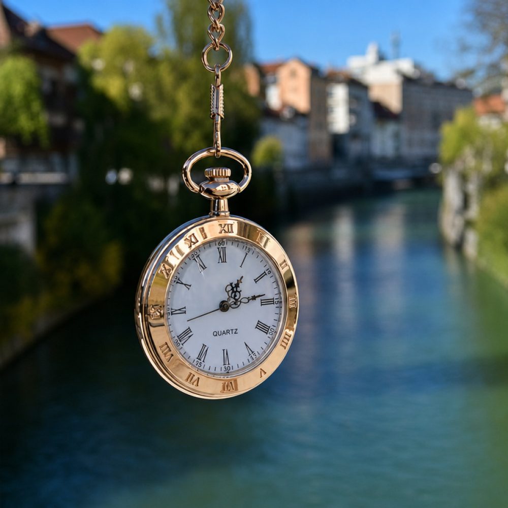 Odprta žepna ura – rose gold