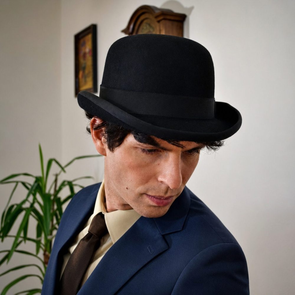 Klobuk – BOWLER – črn